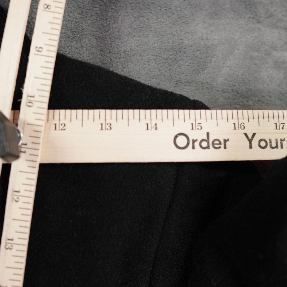 Searle Wool Blend PeaCoat Womens Small Black Double Jacket Gorpcore READ - Picture 11 of 13